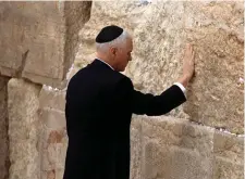  ??  ?? US Vice President Mike Pence during a visit to the Western Wall in Jerusalem, Israel, yesterday. Photo: Lior Mizrahi/Getty. Inset: Attorney General Jeff Sessions. Photo: Joshua Roberts/Reuters