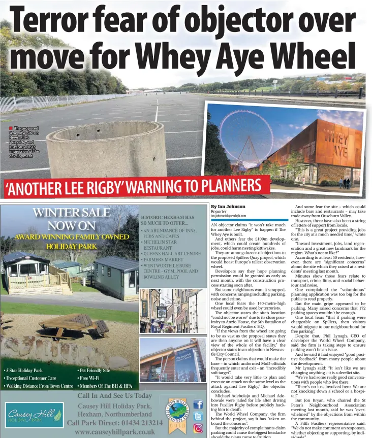  ??  ?? ■ The proposed Whey Aye site on Newcastle’s Quayside, and inset, an artist’s impression of the developmen­t