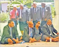  ?? ?? Government officials during the Tailevu Provincial
Council meeting in Namara, Tailevu yesterday.