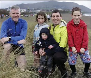  ??  ?? Aongus McGreal with his supporters, Muireann, Eoin, Niall and JJ Ward.