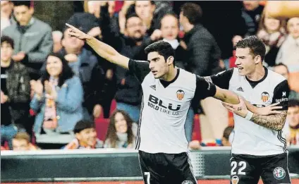  ?? FOTO: EFE ?? El Valencia tiene complicado retener a Gonçalo Guedes cuando finalice su cesión teniendo en cuenta el precio fijado por el PSG