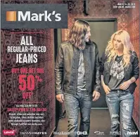  ?? SUBMITTED ?? Alli Walker of Summerside recently appeared on the cover of this flyer for Mark’s Work Wearhouse.