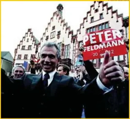  ?? PHOTO: REUTERS ?? The Social Democratic Party’s Peter Feldmann was elected mayor of Frankfurt this week — the city’s first Jewish mayor since 1933