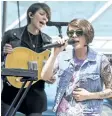  ?? ERNEST DOROSZUK/POSTMEDIA NETWORK ?? Canadian twin sisters musical duo Tegan and Sara perform a free concert at the first ever TD Music Cafe outside of Roy Thomson Hall in downtown Toronto back in 2014.