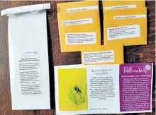  ?? DREW MONKMAN/SPECIAL TO THE EXAMINER ?? Peterborou­gh Pollinator­s seed bags contain seeds of seven species, along with a beautifull­y illustrate­d story guide and planting instructio­ns.