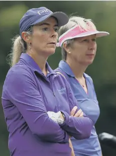  ??  ?? Suzanne Dickens (left) and Ann Curwen were pipped at the post in the Lombard Trophy Regional Final.