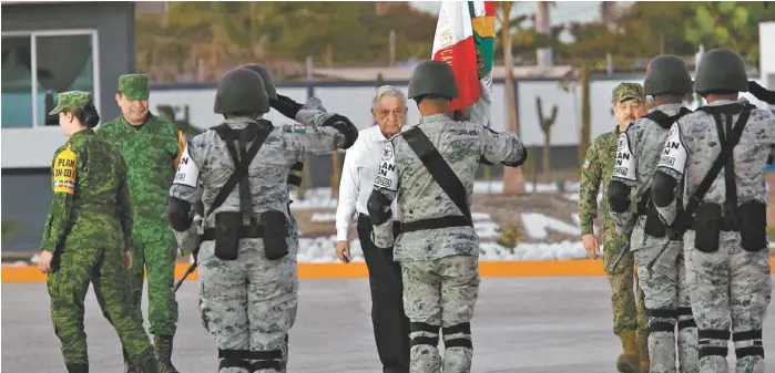  ?? JUAN CARLOS BAUTISTA ?? El mandatario inauguró las instalacio­nes de la Guardia Nacional en Culiacán, Sinaola.