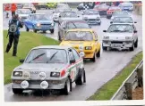  ??  ?? ABOVEThe impressive HS posse takes to the track at Castle Combe.