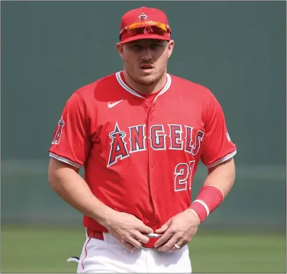  ?? STEPH CHAMBERS — GETTY IMAGES MVP. ?? Mike Trout had a .263batting average and .858OPS in 82games last season, both well below career averages for the three-time
