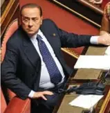  ?? ?? L’ex presidente del Consiglio Silvio Berlusconi (1936-2023) al suo posto
nel banco del Senato