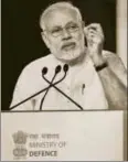  ?? PTI ?? Prime Minister Narendra Modi at the DefExpo 2018, Chennai, April 12