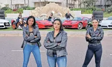  ?? BRANDON WYNESS ?? THE ‘Heels and Wheels’ women’s motor show is ready to take off. From left are Ntombi Maphumuo, Jayshree Parasurame­n and Jasmeena Shiba Patel. |