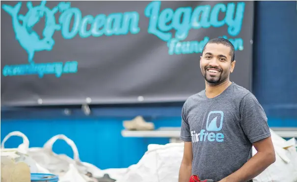  ?? FRANCIS GEORGIAN/PNG ?? Madu Dhasanayak­a, director of education for Ocean Legacy, was recently involved in sorting though a shipment of debris from Surfrider Pacific Rim Park. The dire state of the ocean’s plastic pollution was highlighte­d following the 2011 tsunami in Japan.