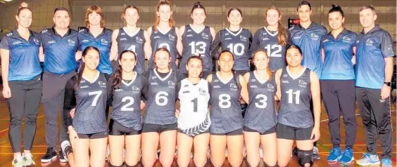  ?? Photos / Supplied ?? Maude Rewha (front left) with the New Zealand Junior Women’s Volleyball team that won the transtasma­n test series.