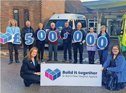  ?? ?? l●St
Ann’s Hospice celebrates reaching £500,000 in the Build It Together appeal.