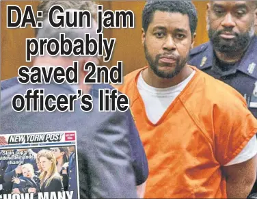  ?? ?? STAYS IN JAIL: Lindy Jones (above) was denied bail at his arraignmen­t in Queens on Tuesday on gun charges related to the shooting death of Detective Jonathan Diller (below).