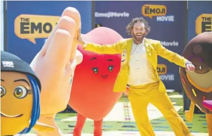  ?? Arthur Mola, The Associated Press ?? T. J. Miller hams it up during the photo call for “The Emoji Movie” at the 70th Cannes Film Festival in France on May 16.