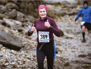  ??  ?? Rose Griffin from Hollywood giving the Wicklow Mountain Challenge the thumbs up.