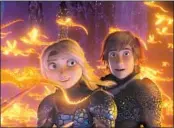  ?? DreamWorks Animation ?? ASTRID and Hiccup find a mysterious new realm in “How to Train Your Dragon: The Hidden World.”