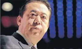  ?? AP FILE ?? Former Interpol president Meng Hongwei during his address at the Interpol World Congress.