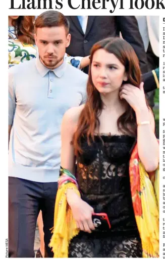  ??  ?? Gala dinner: Liam Payne and Maya Henry in Italy last month
