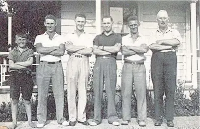  ??  ?? Jonas (far right) with sons William, Graham, Maurice, Dicken and Archie