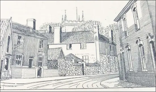  ??  ?? ■
A view from Beveridge Street, Barrow-upon-Soar, sketched by AT Warbis for the Echo in 1954..