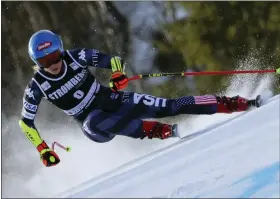  ?? AP PHOTO/MARCO TROVATI ?? United States’ Mikaela Shiffrin speeds down the course during an alpine ski, women’s World Cup Super G race in Kvitfjell, Norway, Friday, March 3, 2023.