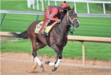  ?? JAMIE RHODES, USA TODAY SPORTS ?? Classic Empire, working out Wednesday at Churchill Downs, is the 4-1 morning-line favorite for the Kentucky Derby.