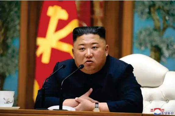  ?? (AP) ?? Kim Jong-un called Covid-19 ‘the vicious virus’