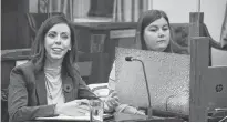  ?? DANIEL BROWN/LOCAL JOURNALISM INITIATIVE REPORTER ?? Deputy minister Erin McGrath-Gaudet, left, and project manager Maigan Newson, both with the Department of Economic Growth, Tourism and Culture, are shown at a standing committee at George Coles Building in Charlottet­own on Tuesday.