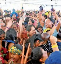  ?? PHOTO: AFP ?? People celebrate in Brasilia after the Brazilian Supreme Court on Thursday ruled to enshrine the land rights of indigenous people.