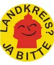  ?? Foto: Klaus Rederer ?? Das Logo der Nuxit Gegner: „Landkreis? Ja bitte.“