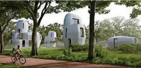  ??  ?? 3D-gedruckte Betonhäuse­r: Projekt „Milestone“in Eindhoven