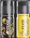  ??  ?? Go for gold: Axe Gold and Axe Chocolate scents for men