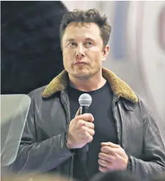  ??  ?? Elon Musk, the CEO of Tesla, is displaying increasing­ly erratic behaviour