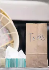  ?? DARRYL DYCK / THE CANADIAN PRESS ?? A bag used to collect the tears of those testifying, to then be burned in a sacred fire, is seen at the final day of hearings at the National Inquiry into Missing and Murdered Indigenous Women and Girls, in Richmond, B.C., this spring.