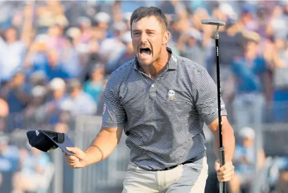  ?? Photo / AP ?? Bryson DeChambeau channelled his inner Payne Stewart on winning the US Open at Pinehurst yesterday.