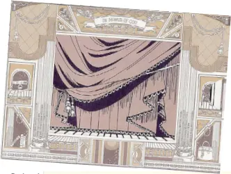  ??  ?? Designed like the massive curtain of an opera theater, the seven-card invitation (and the route of the cruise on the eve of the wedding) was prepared by the Yaparazzi Events + PR, an internatio­nal events management agency