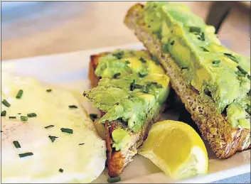  ?? EMILY KEMME — COURTESY PHOTOS ?? Avocado toast with a fried egg is pictured at Epic Egg in Greeley.