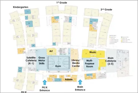  ?? Contribute­d photos / Tecton Architects ?? Plans for the first floor of Candlewood Lake Elementary School from apresentat­ion by Tecton Architects to Brookfield Public Schools and the Municipal Building Committee.