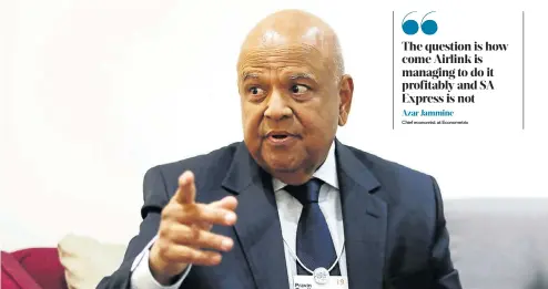 ?? Picture: Esa Alexander ?? Public enterprise­s minister Pravin Gordhan at the World Economic Forum on Africa in Cape Town this week.