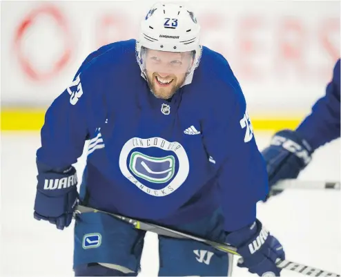  ?? JASON PAYNE/PNG FILES ?? Canucks defenceman Alex Edler, who missed 15 games with an MCL sprain, was back in the Vancouver lineup Saturday against the Kings as he paired with Alex Biega for 16:18 of ice time.