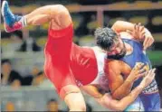  ?? HT PHOTO ?? Gurpreet Singh, a wrestler for the Punjab Police, had also won the national title in 77kg category last year.