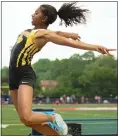  ?? DAVID C. TURBEN — FOR THE NEWS-HERALD ?? Beachwood’s Ashley Perryman finished second in long jump with a best effort of 17feet, 31⁄2 inches during the 2019 Division II Austintown-Fitch Regional.