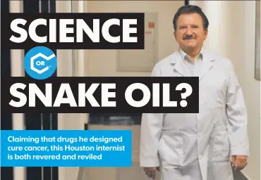  ?? MICHAEL STRAVATO FOR USA TODAY ?? Stanislaw Burzynski walks through his Houston clinic, which since 1977 has treated more than 8,000 patients with experiment­al substances he calls antineopla­stons.