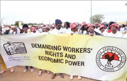  ?? PIC: KENNEDY RAMOKONE ?? Workers during May Day