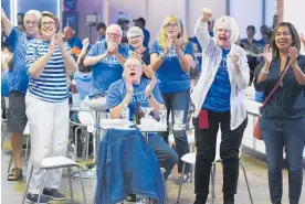  ??  ?? Democratic supporters in Jacksonvil­le, Florida, celebrate as results come in.