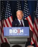  ?? AFP ?? El candidato presidenci­al demócrata Joe Biden durante un mitin ayer.