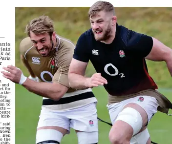 ?? GETTY IMAGES ?? Strain: Kruis and Robshaw (left) in training